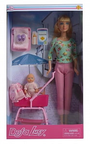 Игровой набор - На прогулке, 2 куклы, 4 аксессуара (Defa Lucy, 8358b)