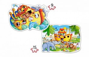 Пазлы контурные Castorland 9,15 деталей, Ноев ковчег (Castorland, B-020089)