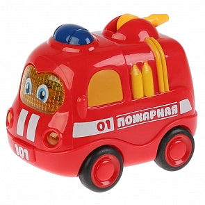 Пожарная машина с инерционным механизмом, музыкальные стихи М. Дружининой, 8 веселых песенок (Умка, 1505A441-R)
