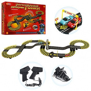 Гоночный трек от сети 220V с машинками - Параллельные гонки, 590 см (Joy Toy, A144-H06078sim)