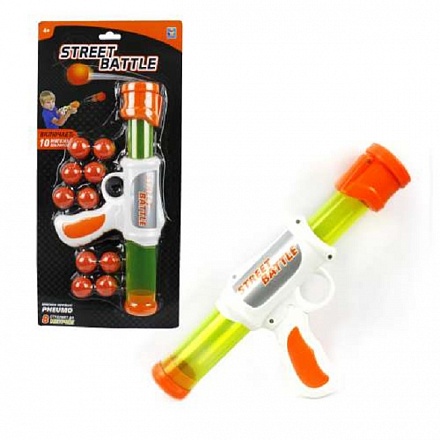 Игрушечное оружие Street Battle с 10 мягкими шариками по 2,8 см. 