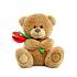 Мягкая игрушка - Медвежонок Сэмми с красной каллой, музыкальный, 18 см.  - миниатюра №1