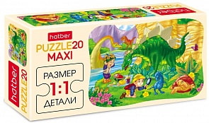 Пазлы Maxi 20 элементов – Пикник с Дино (Hatber, 20ПЗ5-11329)