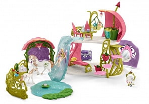 Bayala - Блестящий дом-цветок с единорогами, озером и стойлом (Schleich, 42445)
