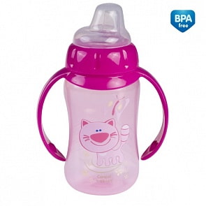 Поильник обучающий розовый с силиконовым носиком и ручками 320 мл, 6+ (Canpol, 56/512_250930158)
