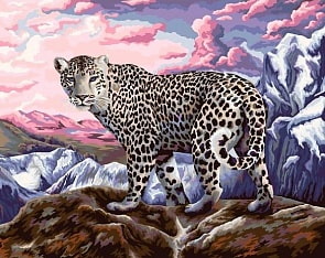 Рисование по номерам на холсте - Снежный барс, размер 40 х 50 (Фабрика Творчества, H088)
