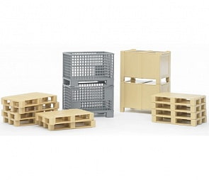 Аксессуары - Логистический набор: ящики и паллеты (Bruder, 02-415) 