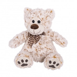 Мягкая игрушка - Мишка бежевый сидячий с бантиком, 23 см. (Button Blue, 81-XH10017B)