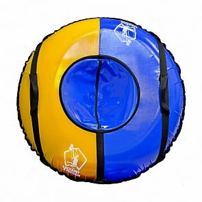 Санки надувные – Тюбинг, Сделано в России, цвет синий-желтый и автокамера (RT, 6251RT)