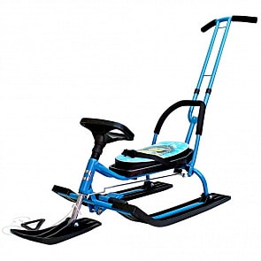 Снегокат 105 Control Animals Ёжик с Т-образным толкателем, спинкой и управляемой передней лыжей (RT, 6999rt)