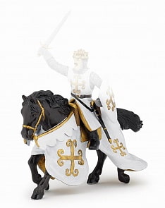 Фигурка коня рыцаря с мечом в кольчуге (Papo, 39770_papo)