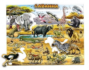 Магнитный пазл - Животный мир саванны (Геоцентр, САВ_МАГ)