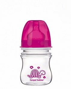 Бутылочка с соской, 120 мл., цвет красный (Canpol, 250930088)