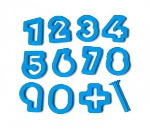 12 форм для лепки в виде цифр, плюса и инструмент (Jovi, 7N)