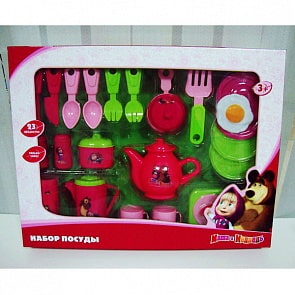 Набор посуды из серии «Маша и медведь» (Играем вместе, XS-08046-R)