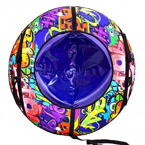 Санки надувные Тюбинг - Оксфорд Graffiti, автокамера, диаметр 100 см. (RT, 7037rt)