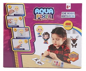 Набор для творчества Aqua pixels, 480 квадратных деталей - Снежная королева (1toy, Т13075)