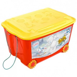 Ящик для игрушек на колесах с аппликацией Me To You, цвет красный (Бытпласт, 43130410499sim)