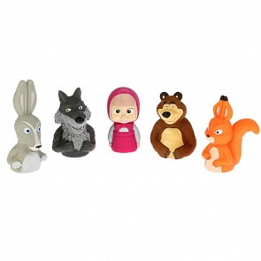 Игрушка для ванны Маша и Медведь - Пальчиковый театр, пластизоль, 5 штук (Капитошка, ST-FT1801)