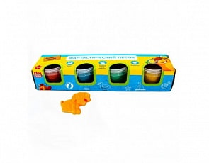 Фантастический песок, набор 4 цвета, 1 формочка (1toy, Н0004)