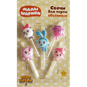 Свечи для торта на пиках - Малышарики, 5 штук (Procos, 1502-2505)