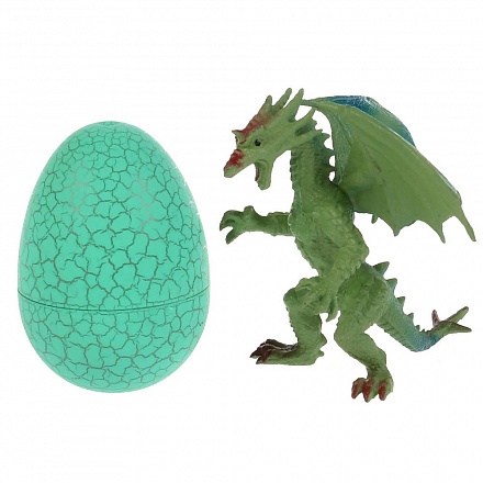 Игровой набор Рассказы о животных - Зеленый дракон с яйцом, 10 см 