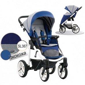 Детская прогулочная коляска Bebetto Nico, шасси белая/BIA SL387 (Bebetto, WB142_SL387)