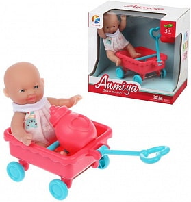 Пупс 12 см в коляске (Наша Игрушка, 66803D)