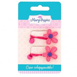 Набор резинок для волос - Летние цветы, 2 штуки, пластик (Mary Poppins, 455104)