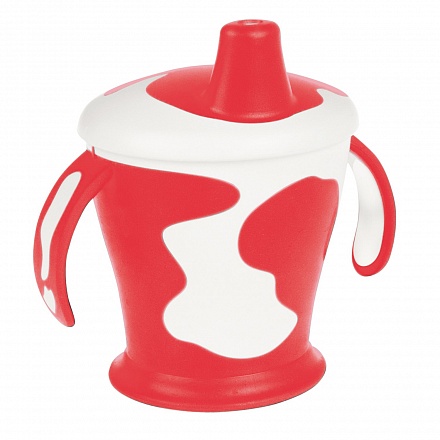 Чашка-непроливайка с ручками - Little cow, 250 мл, 9+, красный 