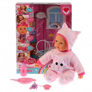 Интерактивный пупс с мягким телом – Ариша, 40 см, 8 функций, 10 песен А. Барто (Карапуз, 16303-RU)