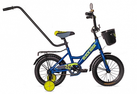 Велосипед 2-х колесный BA Fishka, синий, диаметр колес 12 дюйм, с ручкой, МАТТ со светящимися колесами 