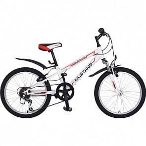 Велосипед подростковый 20" mtb gladiator 1100, 6 скоростей, белый (Mustang, ST20076-GL)