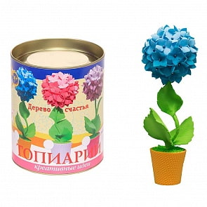 Набор для творчества топиарий - Гортензия голубая, 15 см (Волшебная мастерская, ТПМ-06)