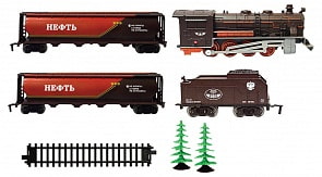 Железная дорога - Голубая стрела, паровоз, тендер, 2 цистерны (Голубая стрела, 2021A)