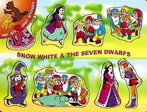 Рамка с вкладышами - Белоснежка и 7 гномов (Мир деревянных игрушек, Р37)