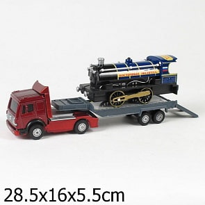 Инерционная машина металлическая «Трейлер с паровозом» свет, звук (Технопарк, CT10-059sim)