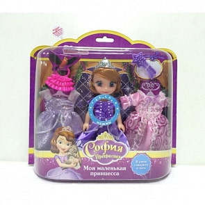 Кукла принцесса София, 15 см., озвученная, с набором одежды (Карапуз, SOFIA001sim)