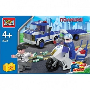 Конструктор Город Мастеров, Полиция - Перевозчик с мотоциклом (Город Мастеров, KK-3023-Rsim)