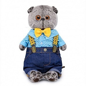 Мягкая игрушка – Басик в джинсовых шортах и желтой рубашке, 19 см (Budi Basa, Ks19-127)