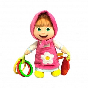 Плюшевая игрушка-погремушка - Маша и Медведь, Маша (Simba, 9300817-1)