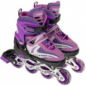 Раздвижные ролики Next со светом размер 34-37 в сумке фиолетовые (Next, C28004-34-37-PURPLE)