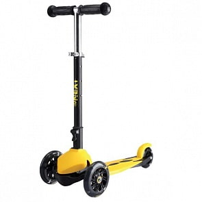 Самокат 3-х колесный складной - Next, желтый, управление наклоном, со светящимися PU колесами (Next, RO203-2YELLOWsim)