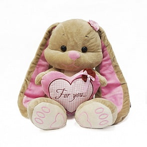 Зайка Лин с сердцем, 35 см  (Maxitoys,  MT-TS12201306-35)