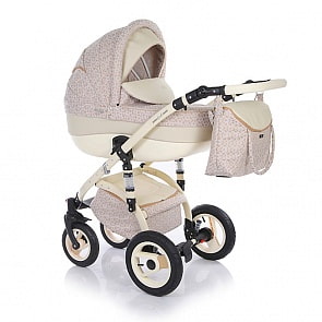 Коляска модульная 2 в 1 Jetem Sofi Eco, жаккард, экрю/кожа экрю (Jetem, 00-0012522 экрю/кожа экрю)