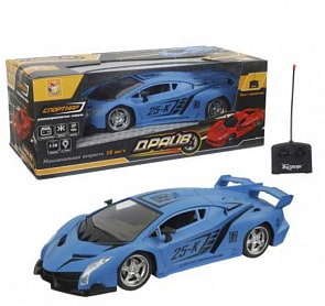 Машина на радиоуправлении Драйв, 1:16, 27 см, свет, матовый синий (1toy, Т13857)