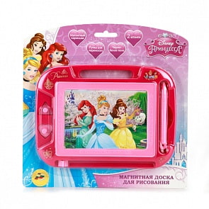 Магнитная доска для рисования «Принцессы Дисней», черно-белая, с 2 штампами (Играем вместе, HS8006KPsim)