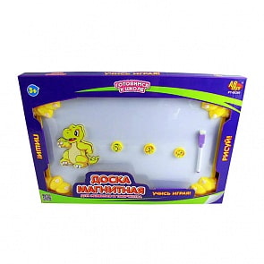 Готовимся к школе. Доска для рисования магнитная, развивающая с динозавриком (ABtoys, PT-00280)