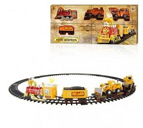 Железная дорога - Ретро Экспресс, свет, звук, дым, 12 деталей (1toy, Т10143)