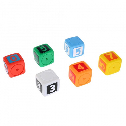 Игрушки для купания – Кубики с цифрами, 6 штук 